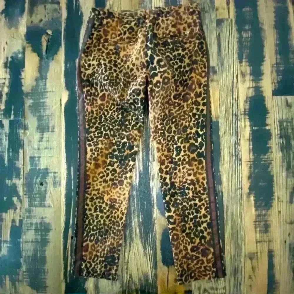 Mason’s Italian Made Cheetah Denim Tuxedo Stripe Size EU 44 US 8